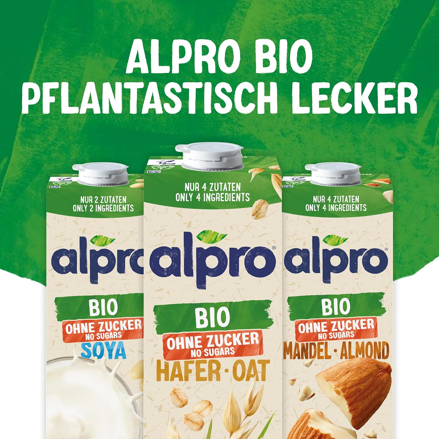 Alpro Bio Haferdrink Senza Zucchero - Bevanda vegetale con avena