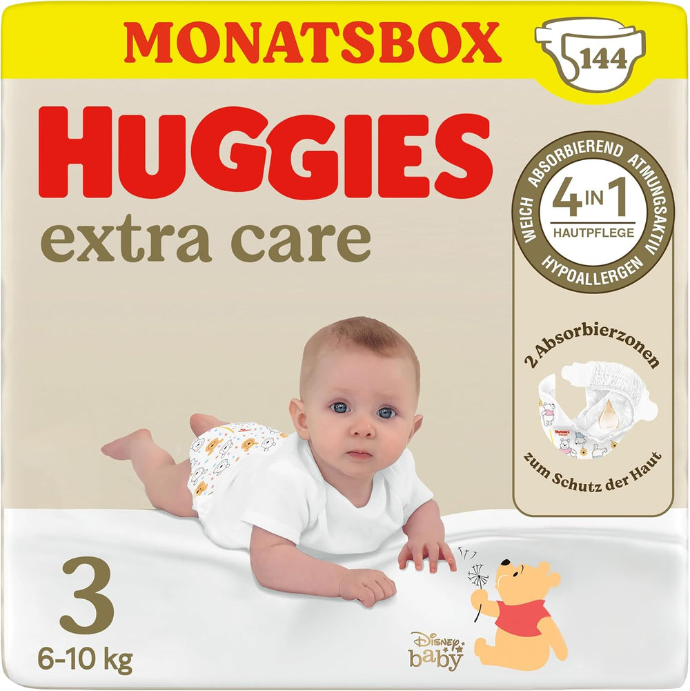 Pannolini per bambini Huggies Extra Care Disney, taglia 4, 120 pannolini (2x60), scatola mensile