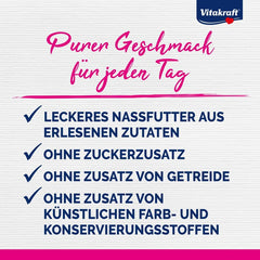 Vitakraft Poésie Classique, hrană umedă pentru pisici, hrană pentru pisici în sos, cu pui, cu curcan, cu vită, cu somon, fără zahăr adăugat și cereale (1 pachet de 12 x 85g)