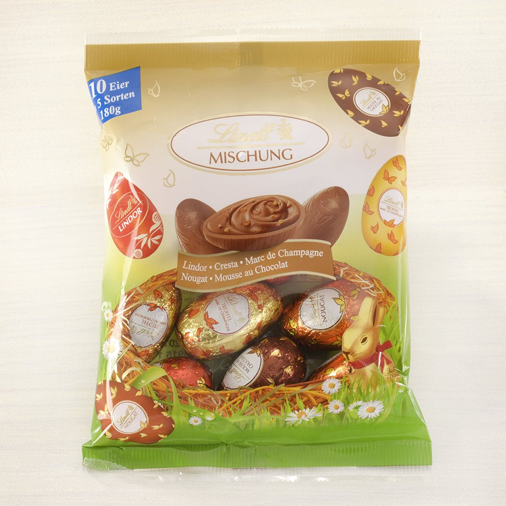 Miscela speciale di cioccolato | 2x180 g | Uova di latte intero in cinque varietà con e senza alcool (Uova Marc de Champagne e tartufi di cioccolato | 3 x 90 g)
