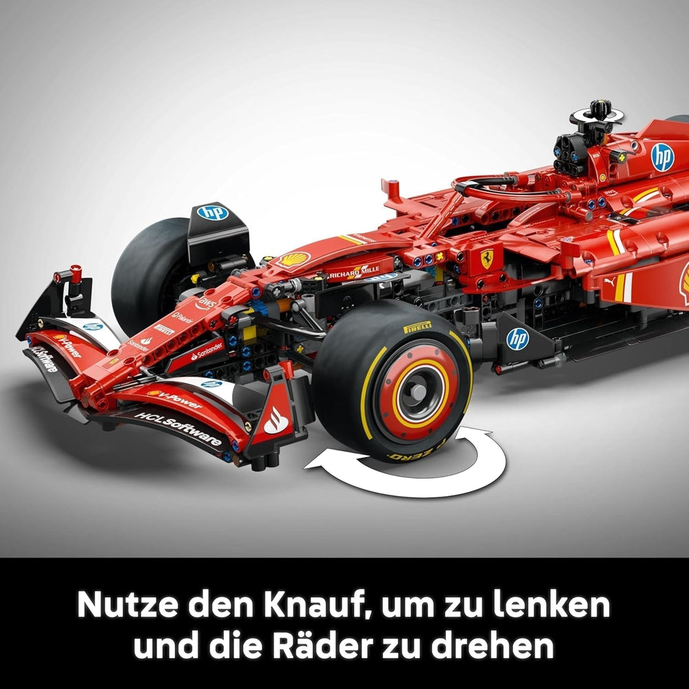 LEGO Technic Ferrari SF-24 F1 Race Car - Mașină model pentru adulți - Set Formula 1 de colecție - Motor V6, cutie de viteze, direcție și DRS la scara 1:8 - Cadou pentru fanii sporturilor cu motor și ai mașinilor de curse 42207 Seturi de constructie Besuche den LEGO-Store