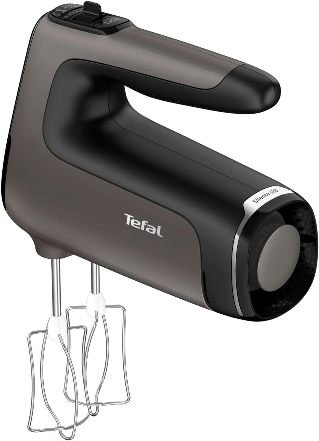 Tefal HT650E Power Mix Silence Miscelatore manuale | 600 Watt | Regolatore di velocità variabile | Funzione Turbo e Auswurf | Motore per il tempo libero estremo | incl. 2 Rührbesen Und 2 Knethaken | Negozio Naty della cucina del grano