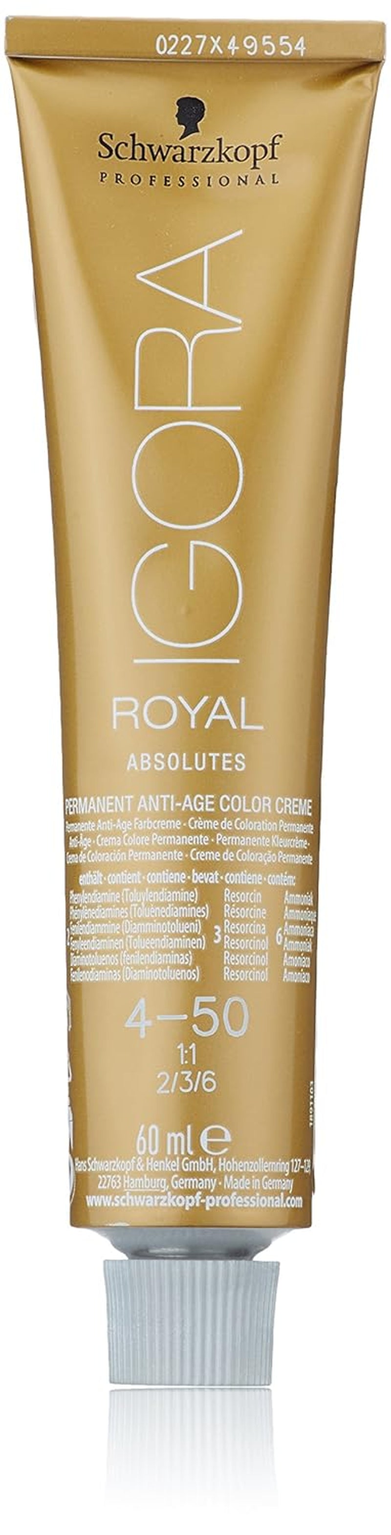 Igora Royal Absolute Age Blend Culoare de păr, 7-560 Blond mediu auriu ciocolată, 60 ml Vopsea pentru par Naty Shop 4-50 Mediu maro auriu natură 60 Ml (1 pachet)