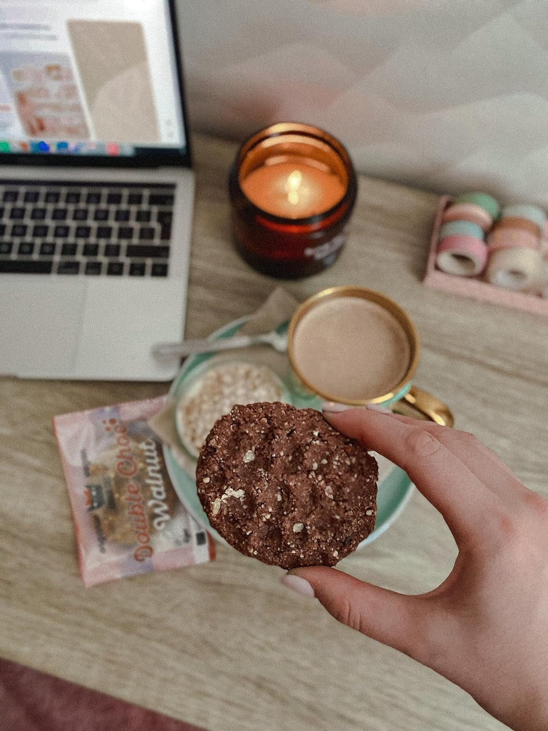 Ciocolată dublă cu nuci - Fursecuri vegane, fără gluten, fără soia, organice, cu caju și ovăz - 12 x 50g pachet multiplu (pachet de 2)