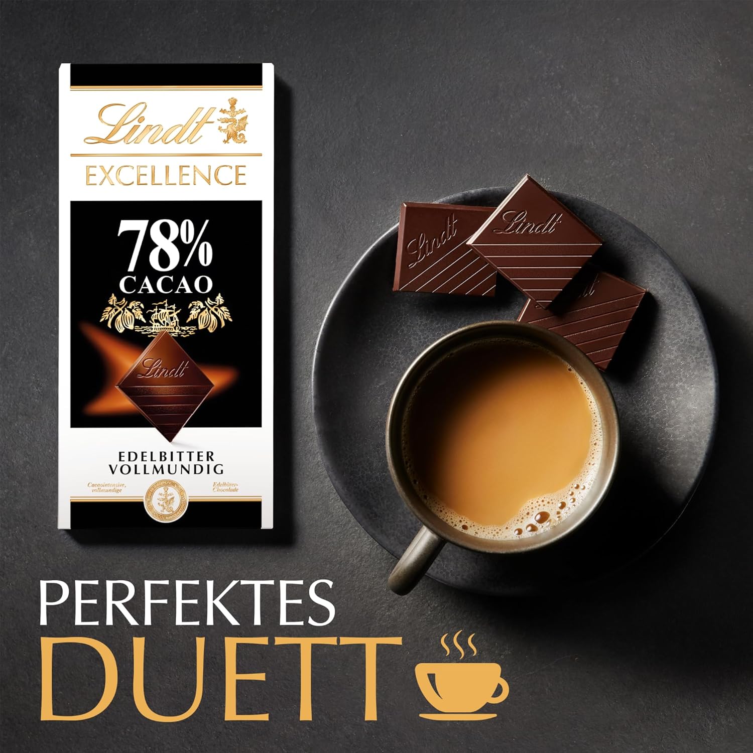 Lindt Excellence 78% Cocoa Bar - Barretta vegana al cacao Intensity Persistence 100g Regalo ideale