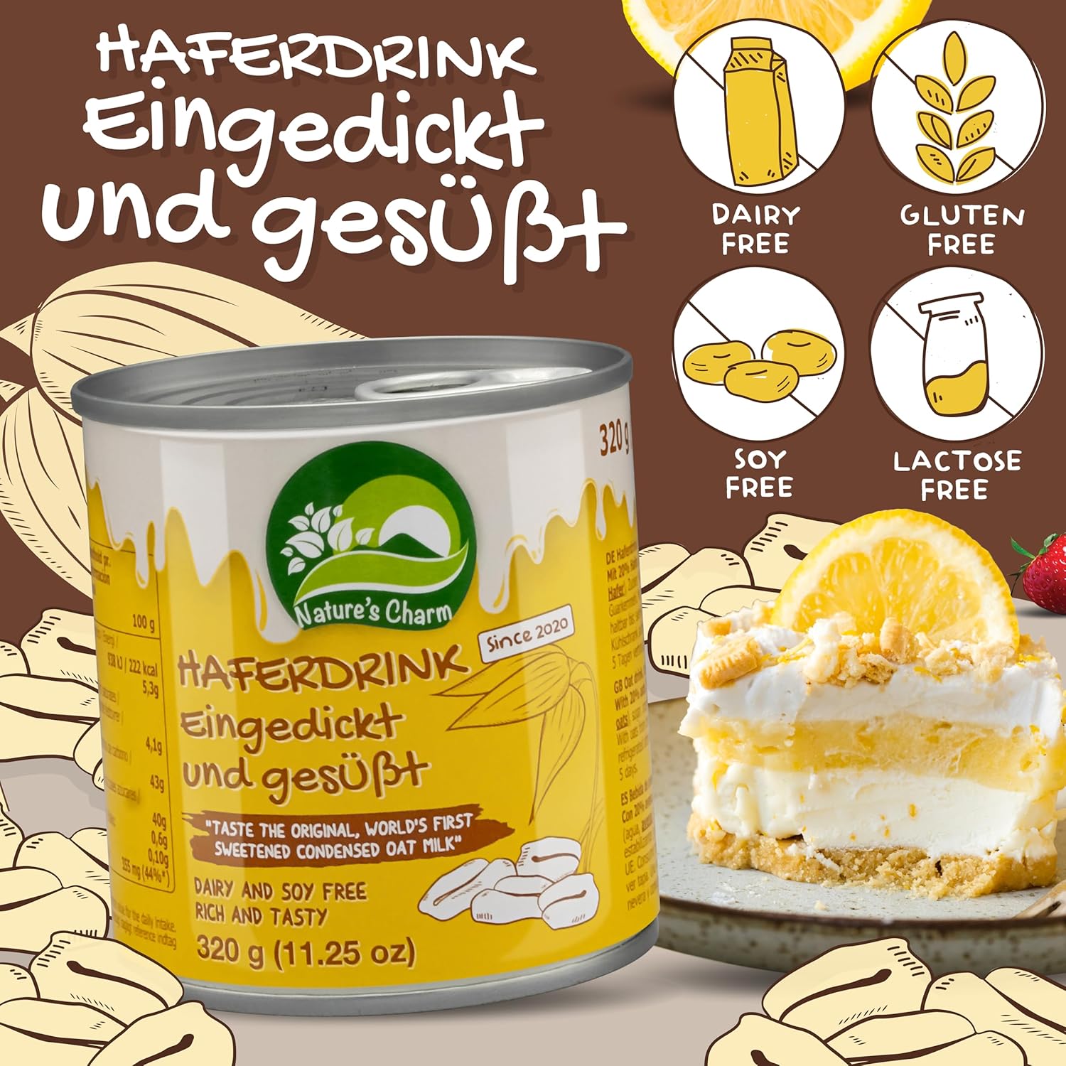 Latte d'avena condensato vegano Nature's Charm - Caffè e dessert