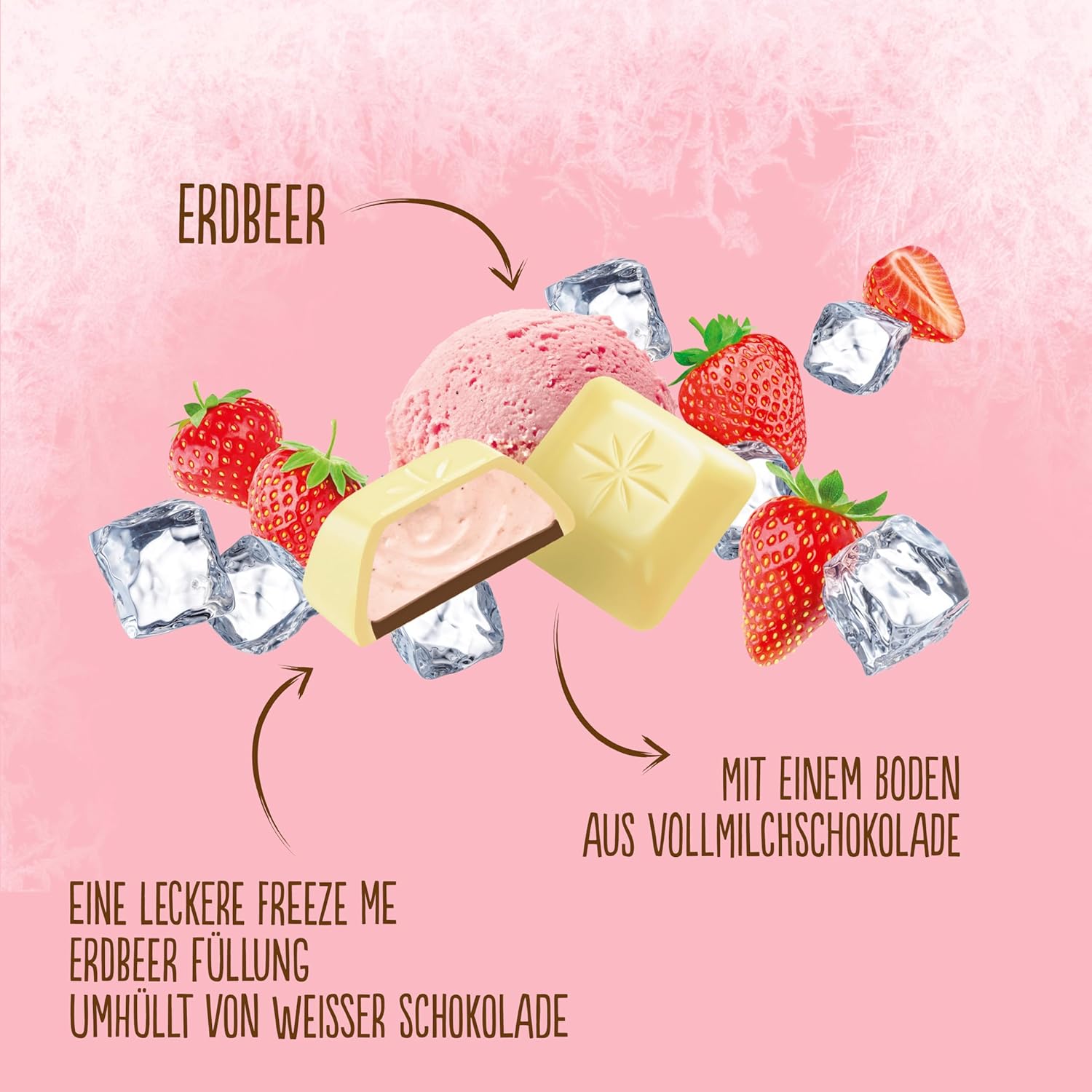 Schogetten Freeze Me Strawberry Limited Edition - Gelato freddo al cioccolato con intenso sapore di fragola