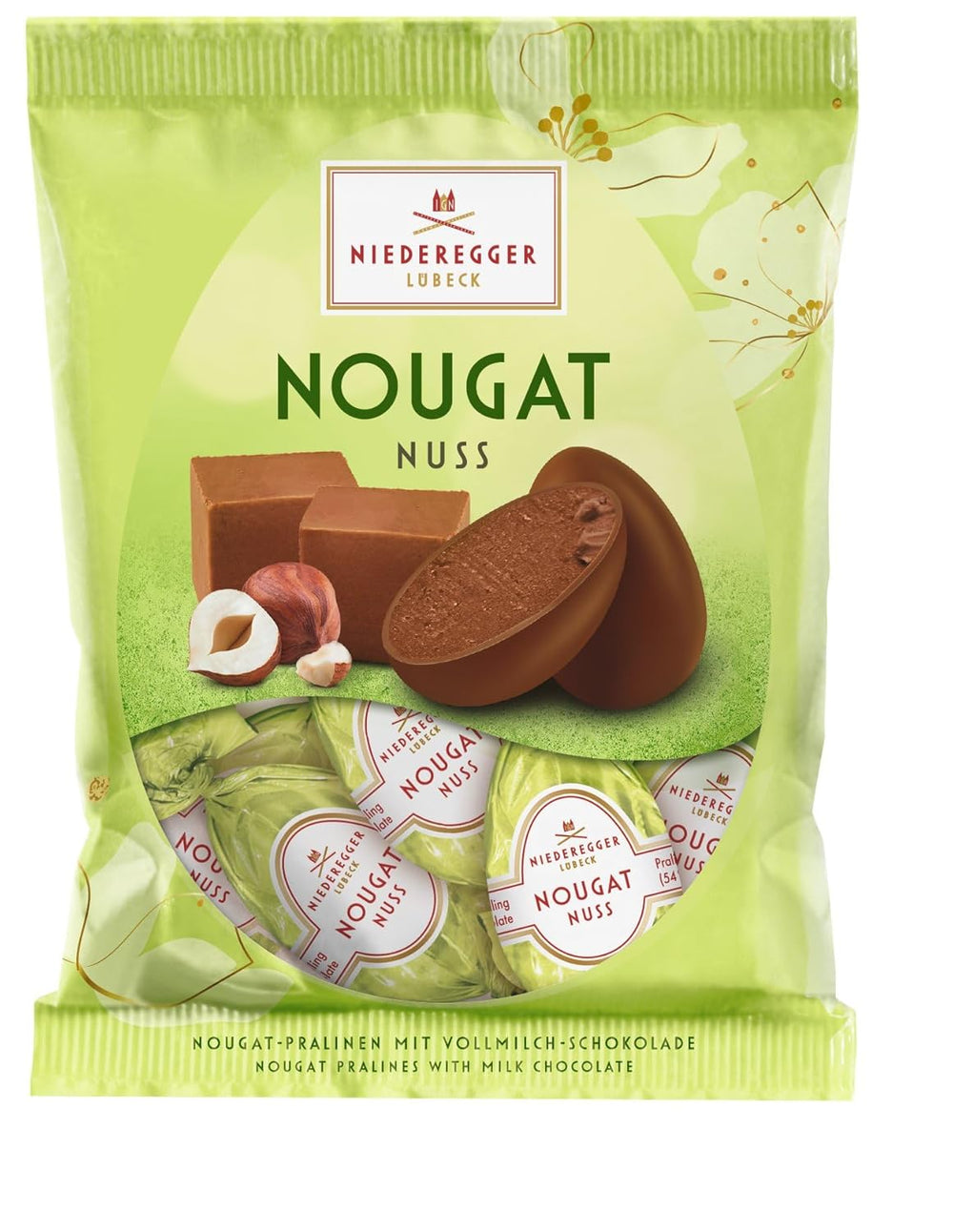 Niederegger | Uova di torrone | 1x87 g | Uova Di Nocciola E Torrone Ricoperti Di Cioccolato Al Latte | Regalo di Pasqua | Uova di Pasqua