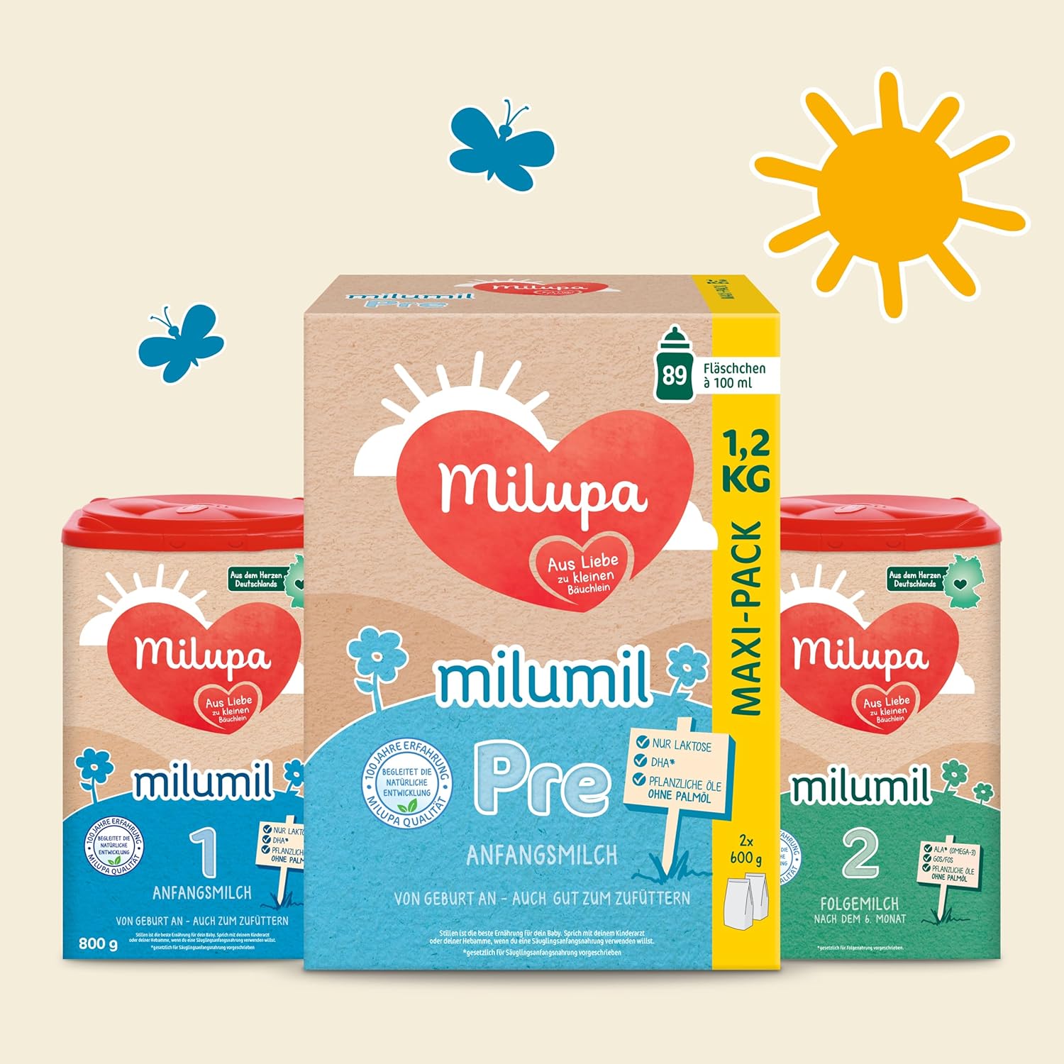 Milupa Milumil Pre, Latte in polvere per neonati - Con importanti nutrienti e senza olio di palma - 800 g Naty Shop