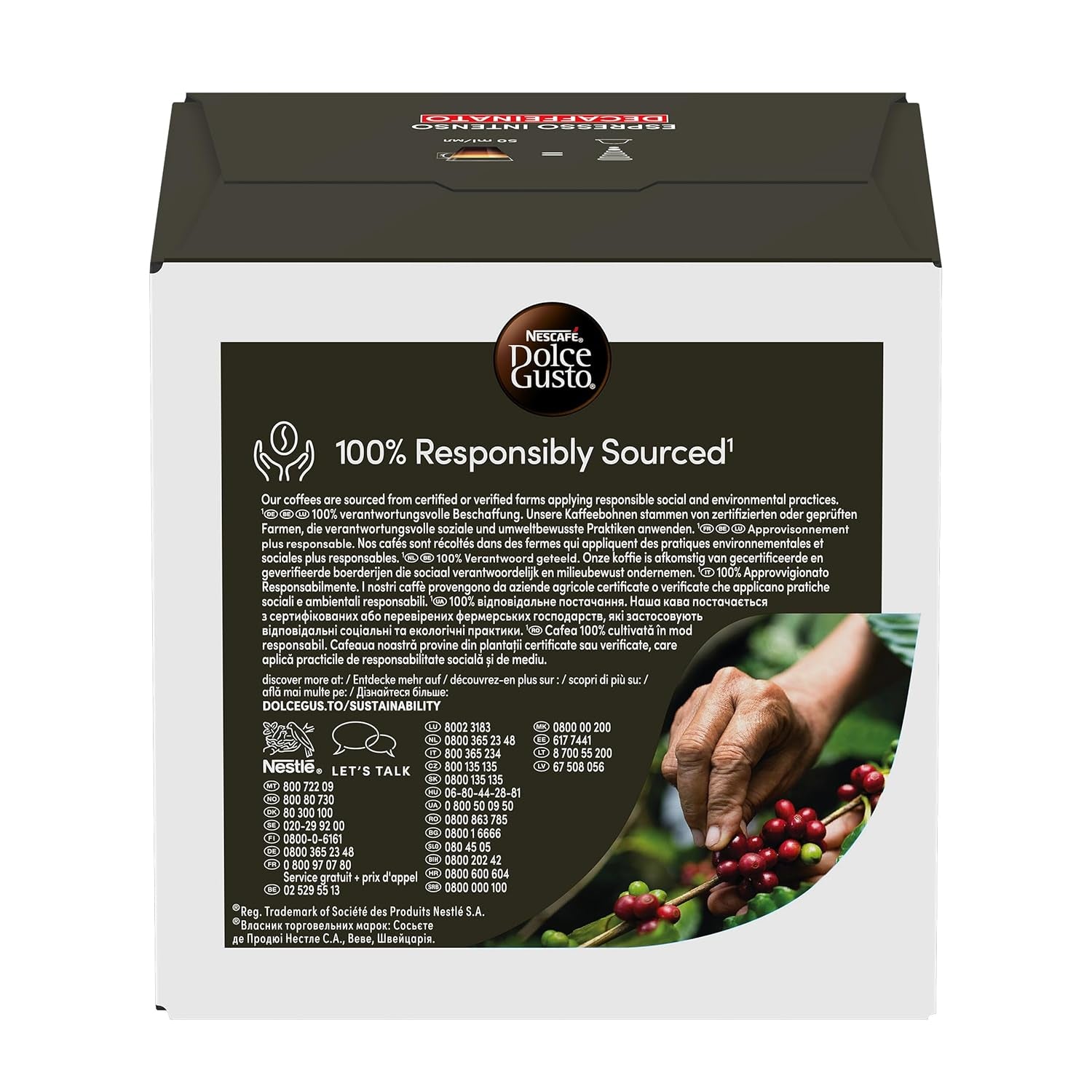 Nescafé Dolce Gusto Cafe Dolce Gusto Espresso Intenso Desc. | Nestle Pack 3 Kisten Mit 18 Kapseln,Die Jeweils 16 Einheit(3er Pack)