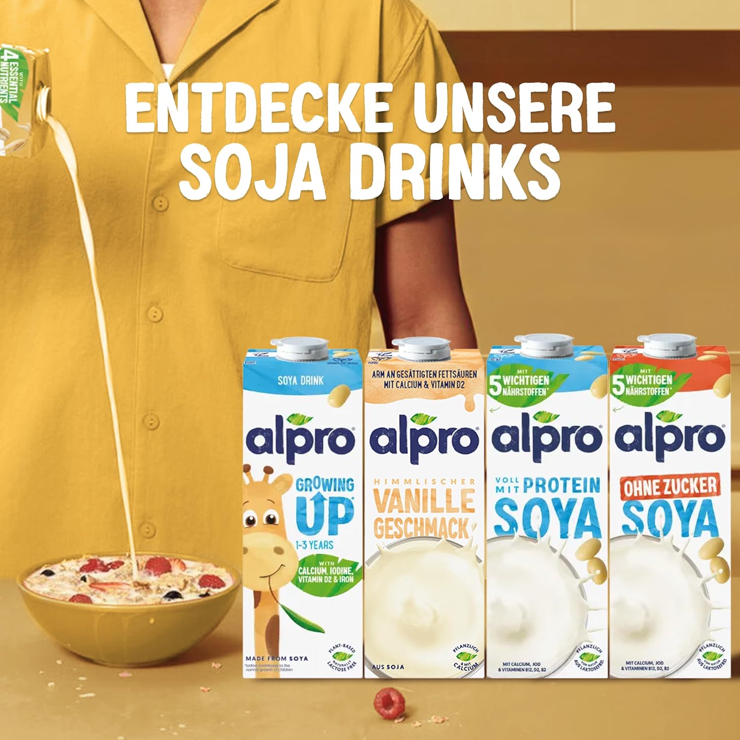 Alpro Latte Di Soia Alla Vaniglia 8x1L - Vegano E Ricco Di Calcio