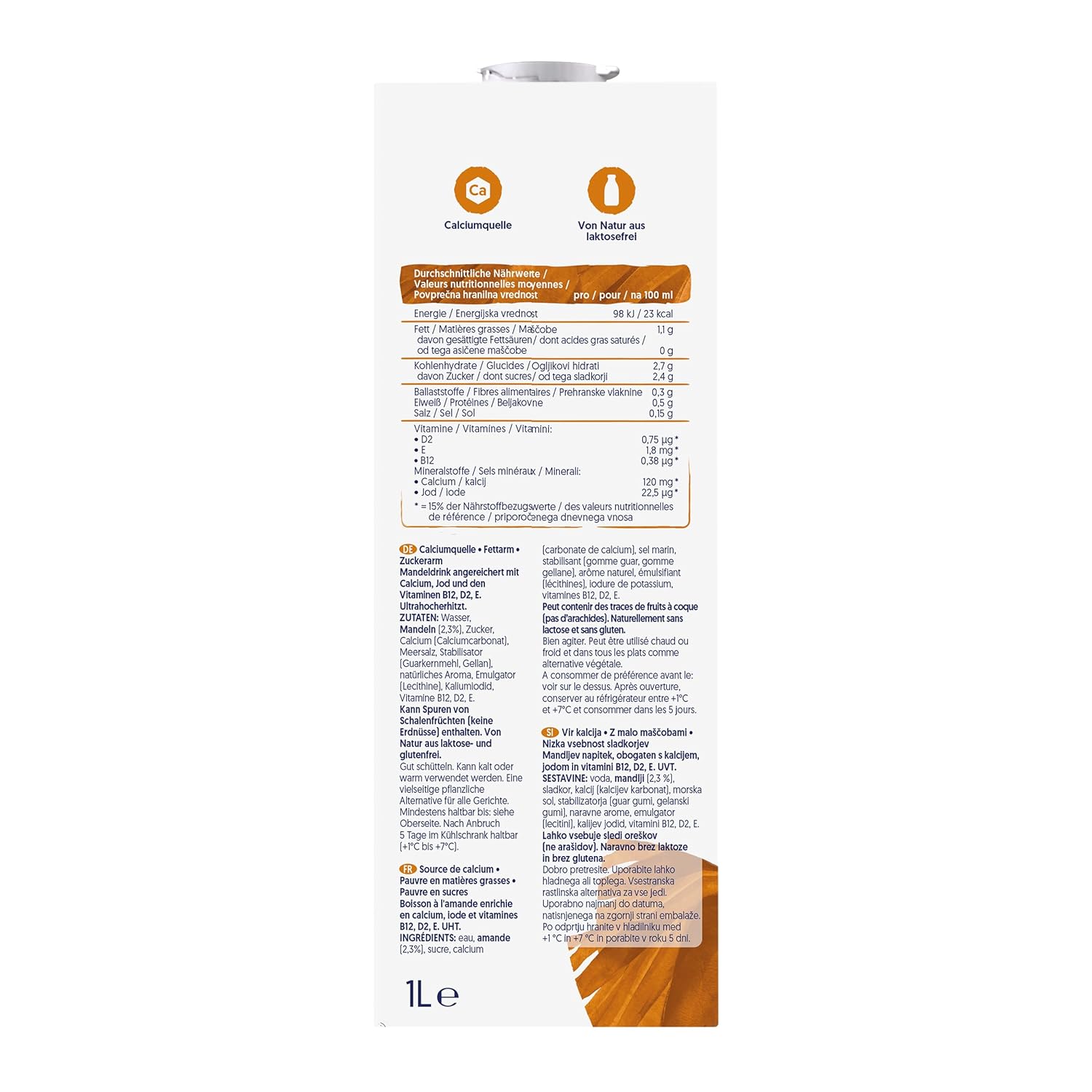 Alpro Mandeldrink Senza Zucchero - Fonte Di Calcio E Vitamine