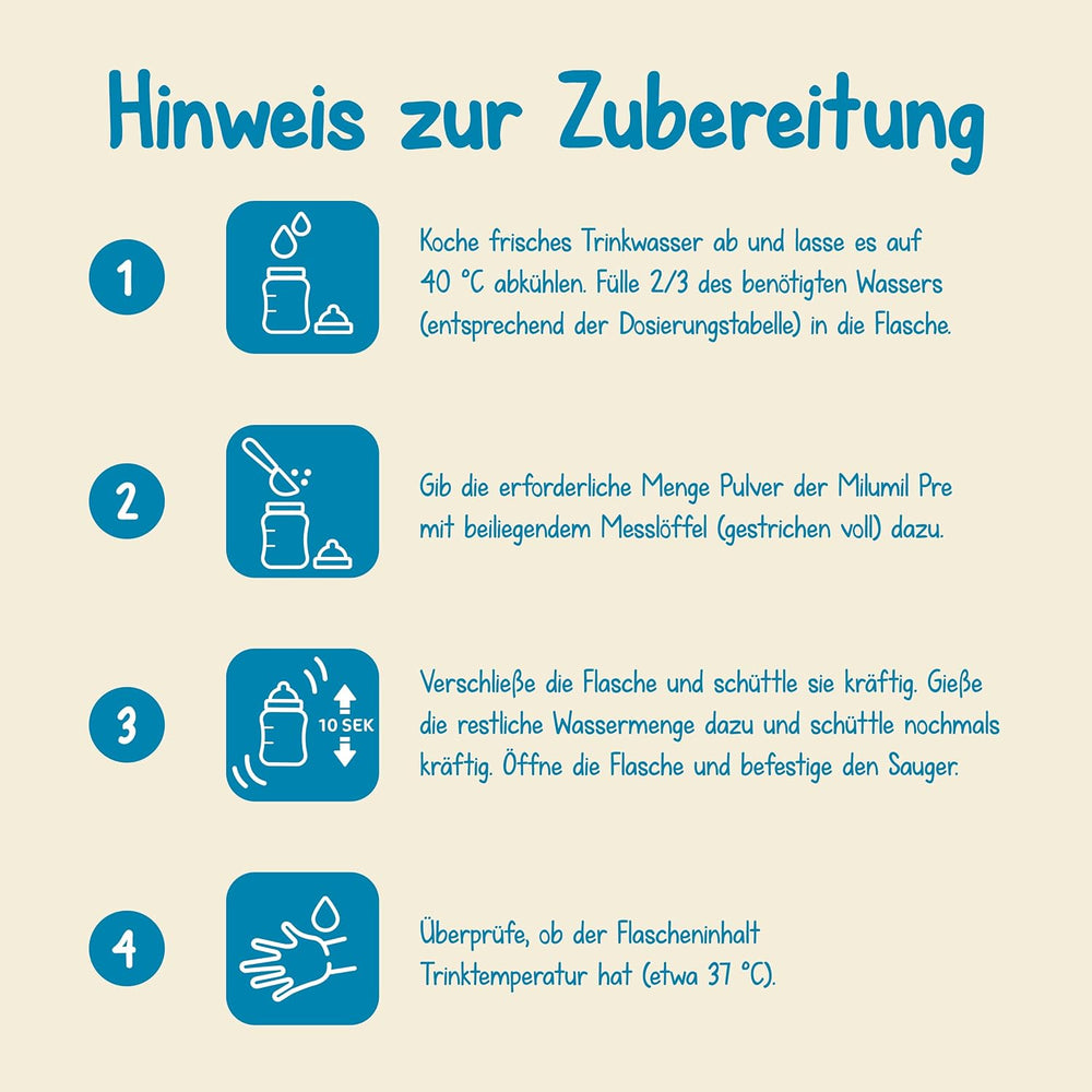 Milupa Milumil Pre, Latte in polvere per neonati - Con importanti nutrienti e senza olio di palma - 800 g Naty Shop
