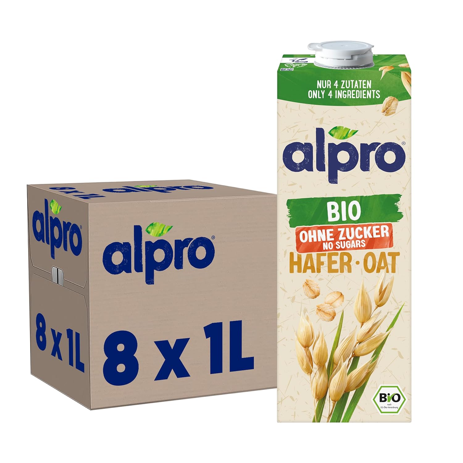 Alpro Bio Haferdrink Senza Zucchero - Bevanda vegetale con avena