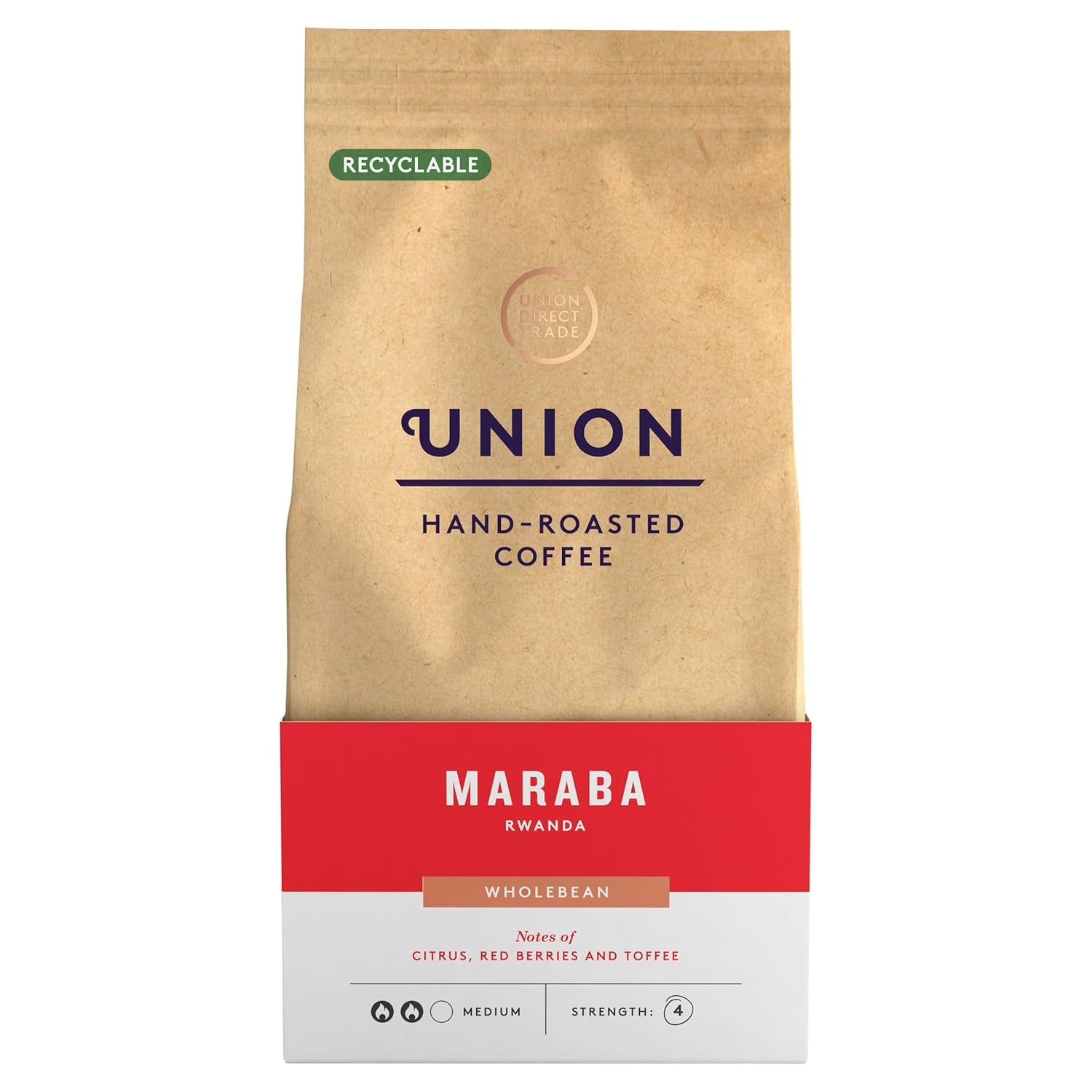 Cafea prăjită manual Union, Maraba, Rwanda, boabe întregi, 200 g