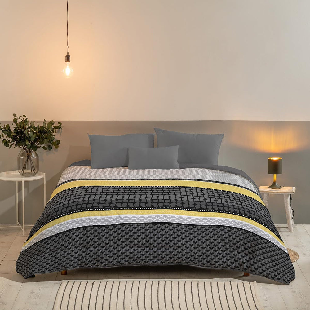 Trapunta reversibile bicolore Bleu Câlin per 2 persone, microfibra, bordeaux/pepe, 220X240 cm Trapunte e trapunte Naty Shop Grigio/grafite/ambra 220X240 Cm