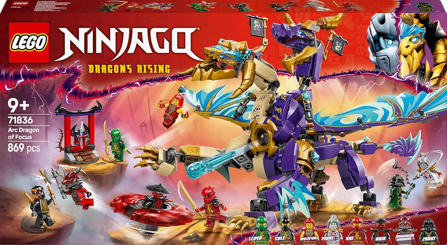 LEGO NINJAGO Drago Arcobaleno - giocattolo con 8 minifigure e una ruota Spinjitzu - giocattolo costruibile ninja interattivo per ragazzi e ragazze sopra i 9 anni - idea regalo per i fan 71836 Set da costruzione Besuche den LEGO-Store