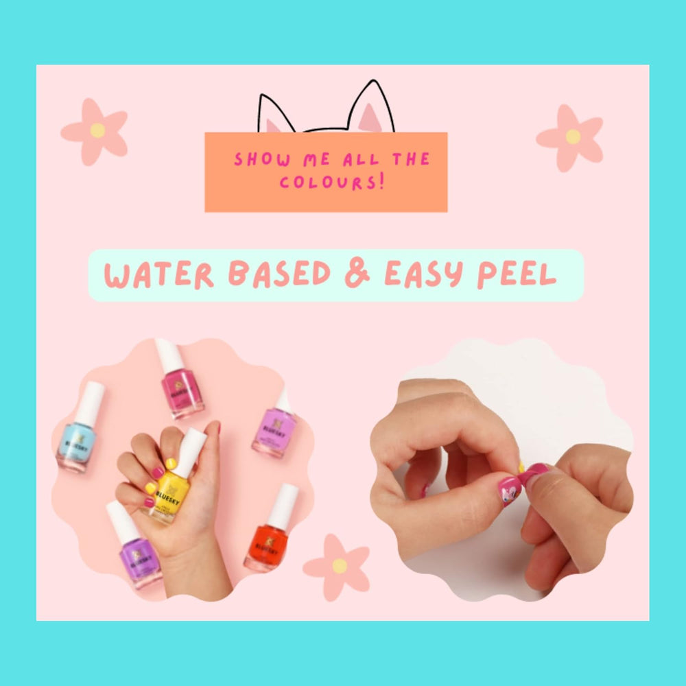 Bluesky Smalto per unghie per bambini - Rockstar, Glitter nero, facile da rimuovere, non tossico, a base d'acqua, inodore - Smalto per unghie per bambini senza, 5 ml, confezione da 1
