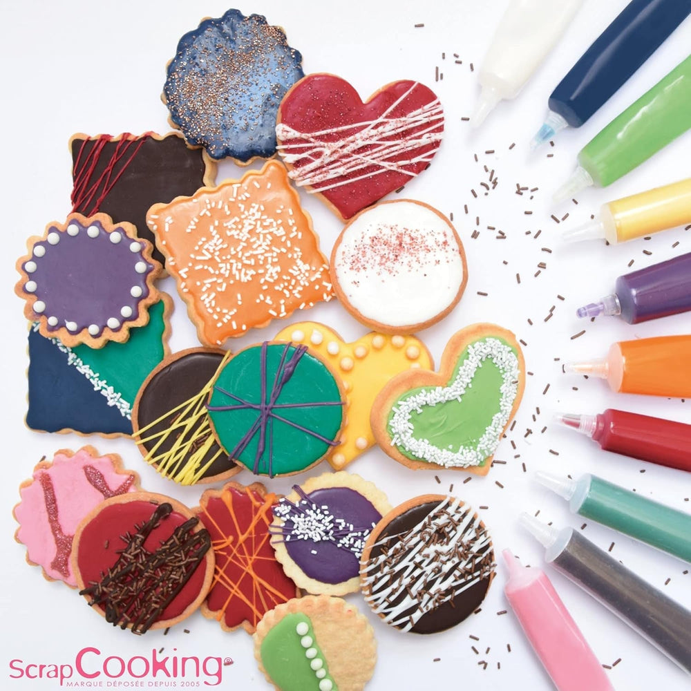 Scrapcooking - Pix Pastel Galben cu Zahăr - Zahăr cu Scriere Galben 25g - Pix Decorativ Comestibil cu Zahăr - Scriere și Desen - Etichetare Fondant, Glazură, Prăjituri - 6804
