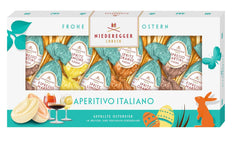 Niederegger | Uova pralinate | Antipasto italiano | 1x100 g | Uova ripiene nei gusti Lemon Spritz, Orange Spritz e Espresso Martini | Ricoperto di cioccolato al latte e bianco | Regalo di Pasqua