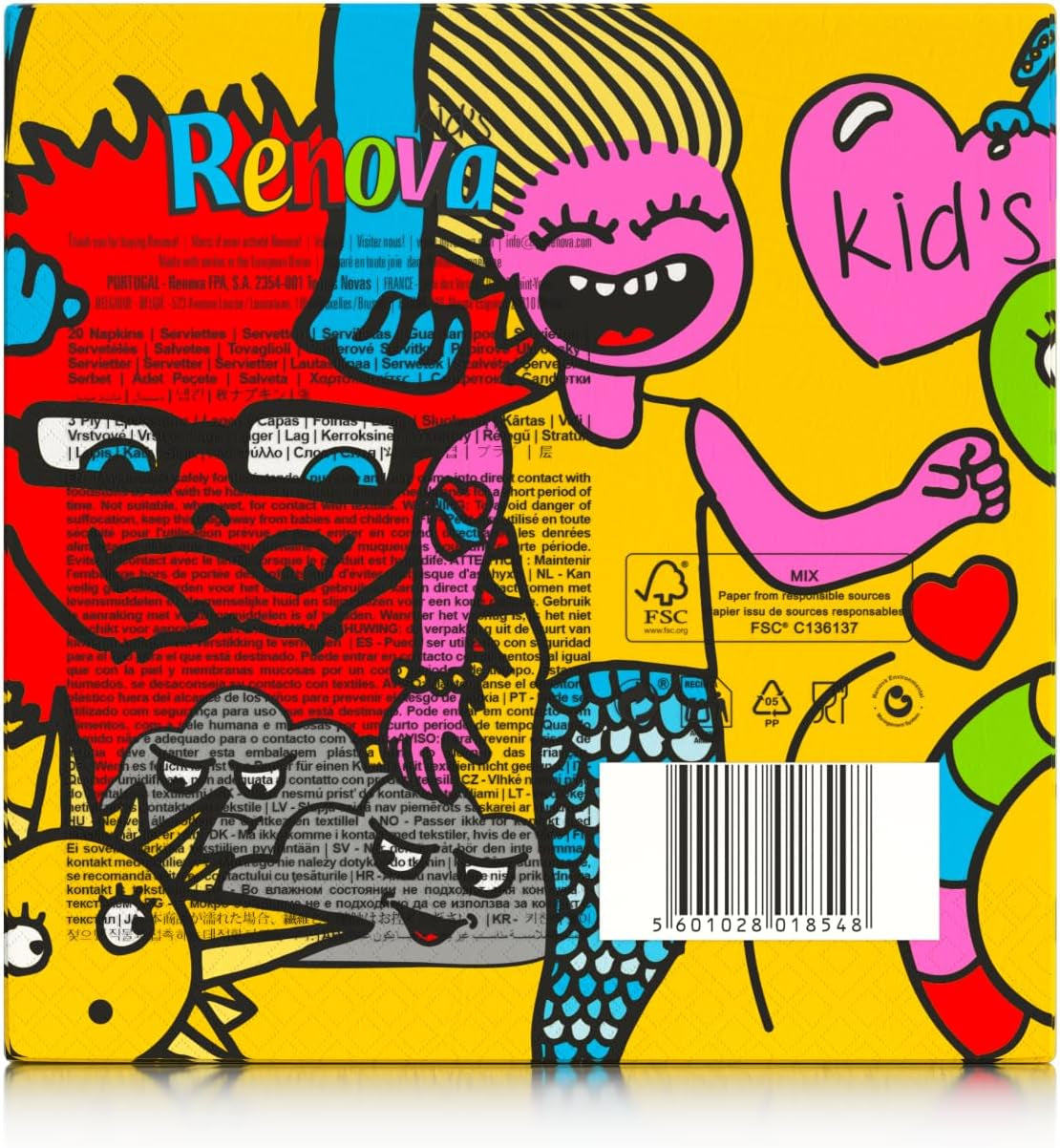 Șervețele de hârtie Renova pentru copii, 20 bucăți, 110 G