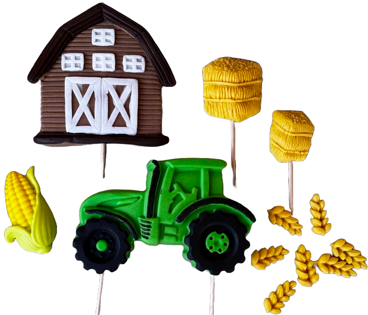 Set 12 decoratiuni comestibile din pasta de zahar, Ferma Decoratiuni din Pasta de Zahar Nati Shop