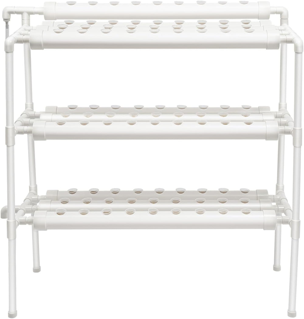 Kit di coltivazione idroponica a 3 strati con 90/108 posizioni di semina e pompa dell'acqua, sistemi di coltivazione di piante fuori suolo in PVC, kit di coltivazione idroponica per frutta e verdura (108 posizioni di semina)