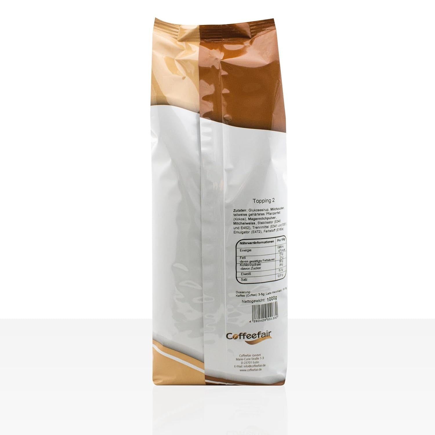 Coffeefair Cappuccino Topping 2 Instant-Milchpulver 10 x 1kg, Milchpulver für Kaffee- & Heißgetränkeautomaten, 20% Magermilchanteil, stabiler Milchschaum, ergiebig