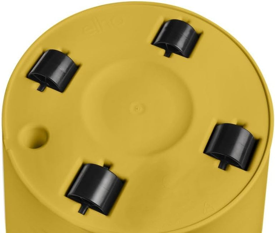 elho Loft Urban Round 40 - Ghiveci de flori pentru exterior - Plastic 100% reciclat - Ø 38,5 x H 35,3 cm - Galben/Ocru