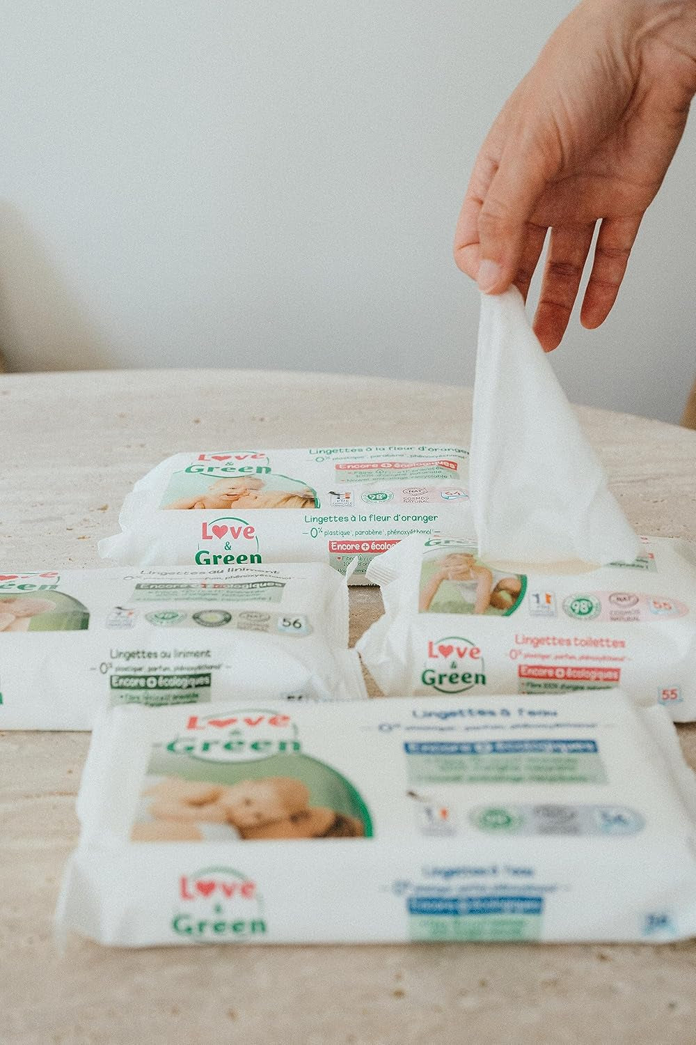 Șervețele igienice ecologice - pachet de 55 de șervețele - certificate Cosmo Natural de către ECOCERT și FSC