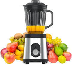 Cecotec Miscelatore Glas Power Schwarz Titan 1000 INOX. 1000 W, Edelstahlgehäuse, 6-Blatt-Blatt Mit Schwarzer Titanbeschichtung, 1.5-L-Glaskrug, 5 Geschwindigkeiten [Energieeffizienzklasse a +] Cucina Naty Shop