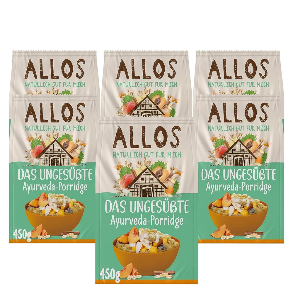 Porridge Allos di fichi e lamponi non zuccherato | Porridge senza zucchero | Muesli biologico | Muesli alla frutta | Farina d'avena | Porridge a colazione | Cereali per la colazione | Vegano | Confezione da 6 (6 x 500 g)
