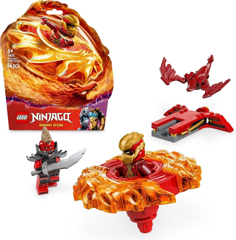LEGO NINJAGO Kai's Dragon Spinjitzu Spinner - Giocattolo Ninja d'azione con 2 minifigure - Piccolo set da gioco per bambini - Idea regalo per ragazzi e ragazze di 6 anni 71823 Set da costruzione Besuche den LEGO-Store Titolo predefinito