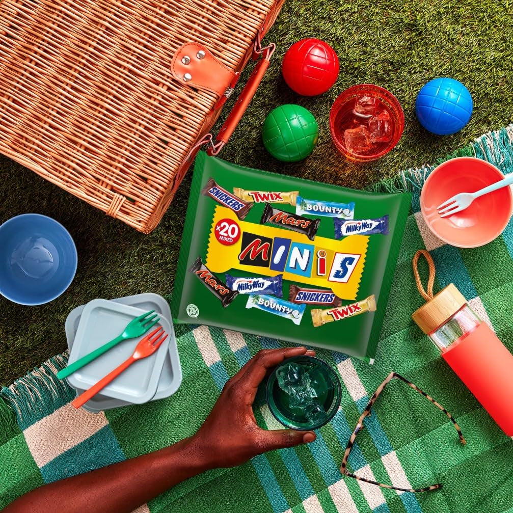 Confezione sfusa di mini cioccolato misto, 20 mini snack al cioccolato (Mars, Snickers, Bounty, Twix, Milky Way), come caramelle, regalo di cioccolato, scatola di caramelle, 400 g