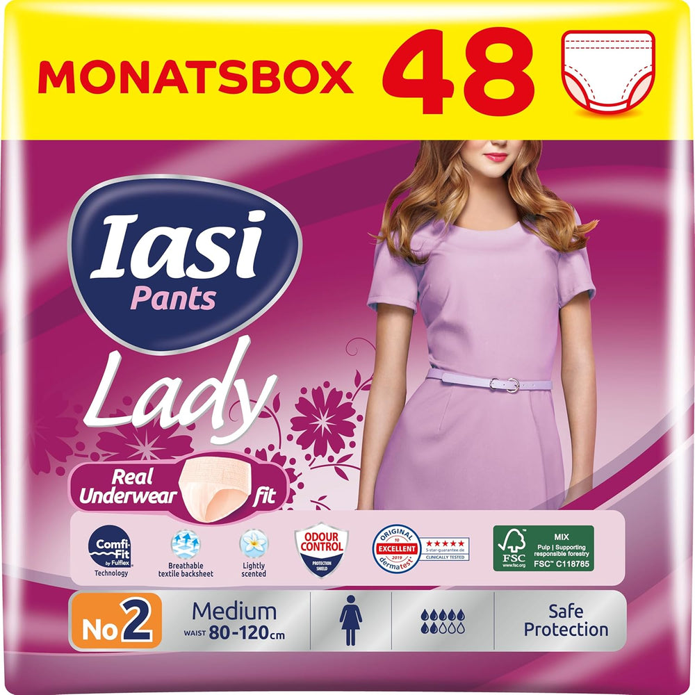 LADY Pants 48 Pantaloni Monouso per Incontinenza Urinaria Assorbente Taglie Forti S da Donna 48 Pz