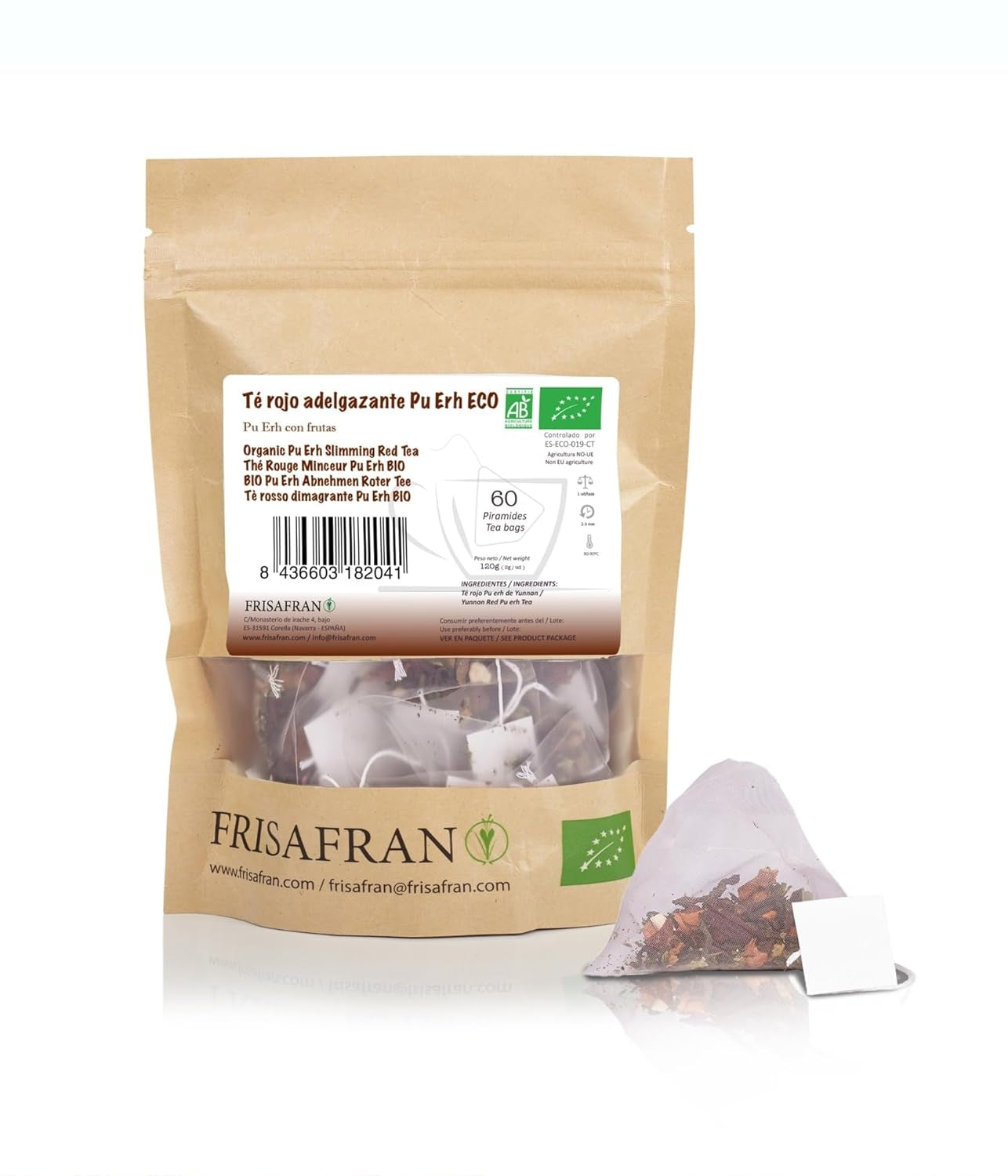 FRISAFRAN | Ceai verde organic Mint Gunpowder în piramide 30 unități | 60G | Antioxidant | Ceai verde japonez | Digestiv | Băutură răcoritoare | Infuzie de mentă | Ceai pur | Frunze de mentă | Cald-rece