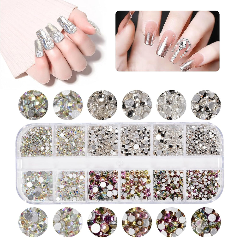 5600 Stück Strasssteine Nägel Nail Art,36 Farben Glitzersteine, Dekorationen Nagelsteine Für Nagelkunst, Einschließlich Wachsstift Für Strasssteine Und Strass-Picker