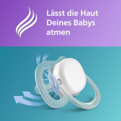 Suzetă Philips Avent Ultra Air - set de 2 suzete, fără BPA, respirabile, pentru bebeluși de la 18 luni, inclusiv cutie de transport și sterilizare, Whale/Whale (Model SCF349/24)