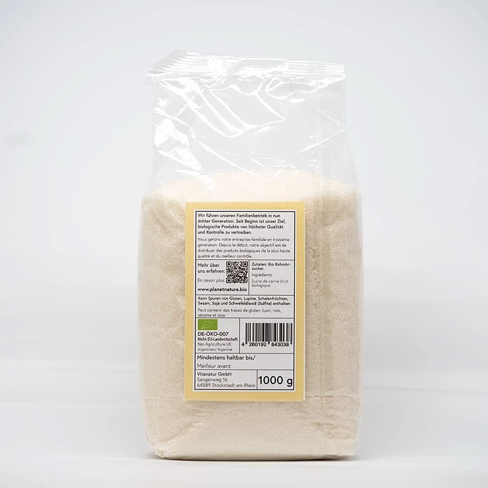 Zucchero grezzo di canna biologico, 1 Kg Dolcificanti Naty Shop