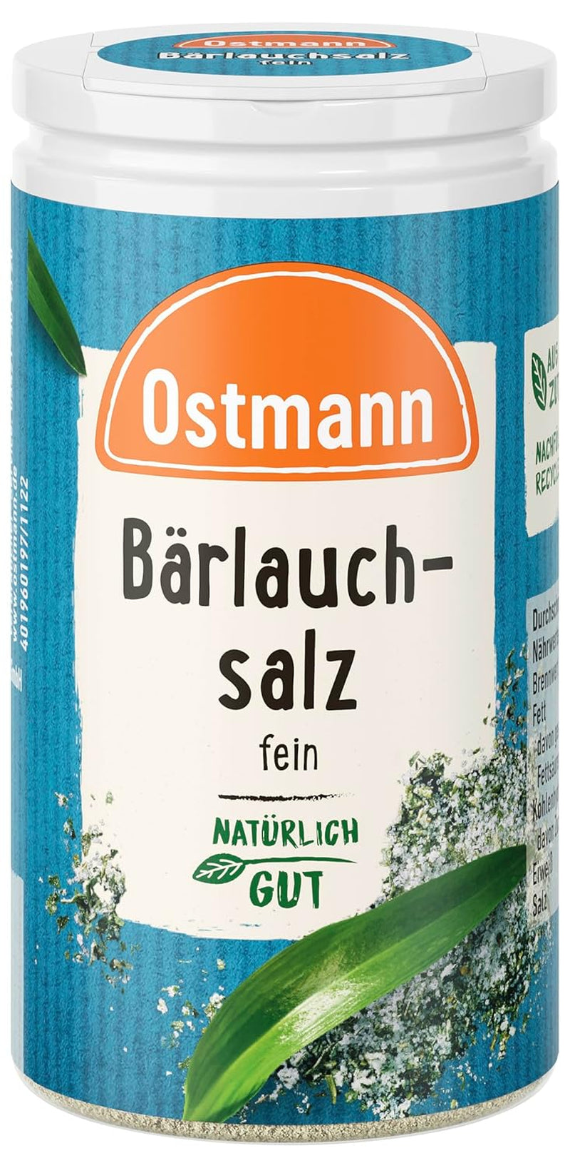 Ostmann Gewürze - Bärlauchsalz | Ideale per oggetti preziosi o materiali riciclabili, resistenti allo sporco | 65 g di Streuer