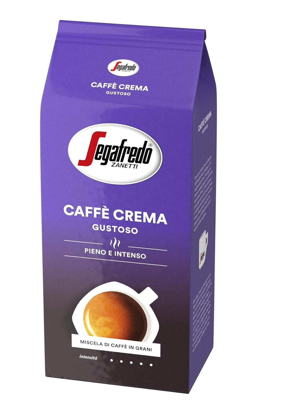Segafredo Zanetti Caffè Crema Gustoso - Boab întreg (Pachet de 1 kg) - Potrivit pentru Caffè Crema - Boabe de cafea prăjite lungi și închise la culoare, aromă plină și intensă (Pachet de 2)