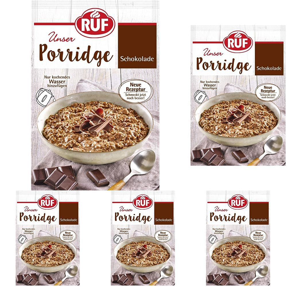 Farina d'avena istantanea RUF con fragole e vaniglia, un pasto estivo con avena pronto in 3 minuti, 1 busta x 65g