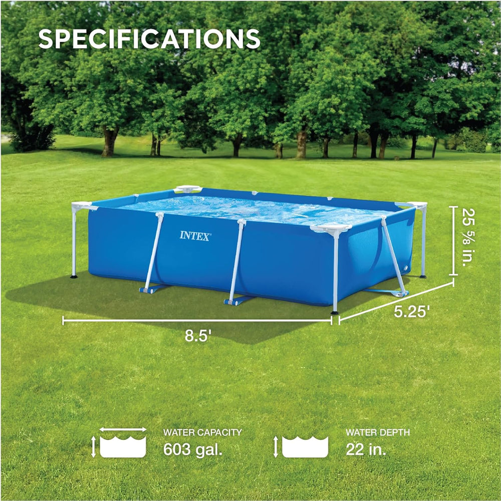 Intex 28271NP - Piscină supraterană dreptunghiulară cu cadru, 2282 L, oțel și PVC, albastră, 260x160x65 cm