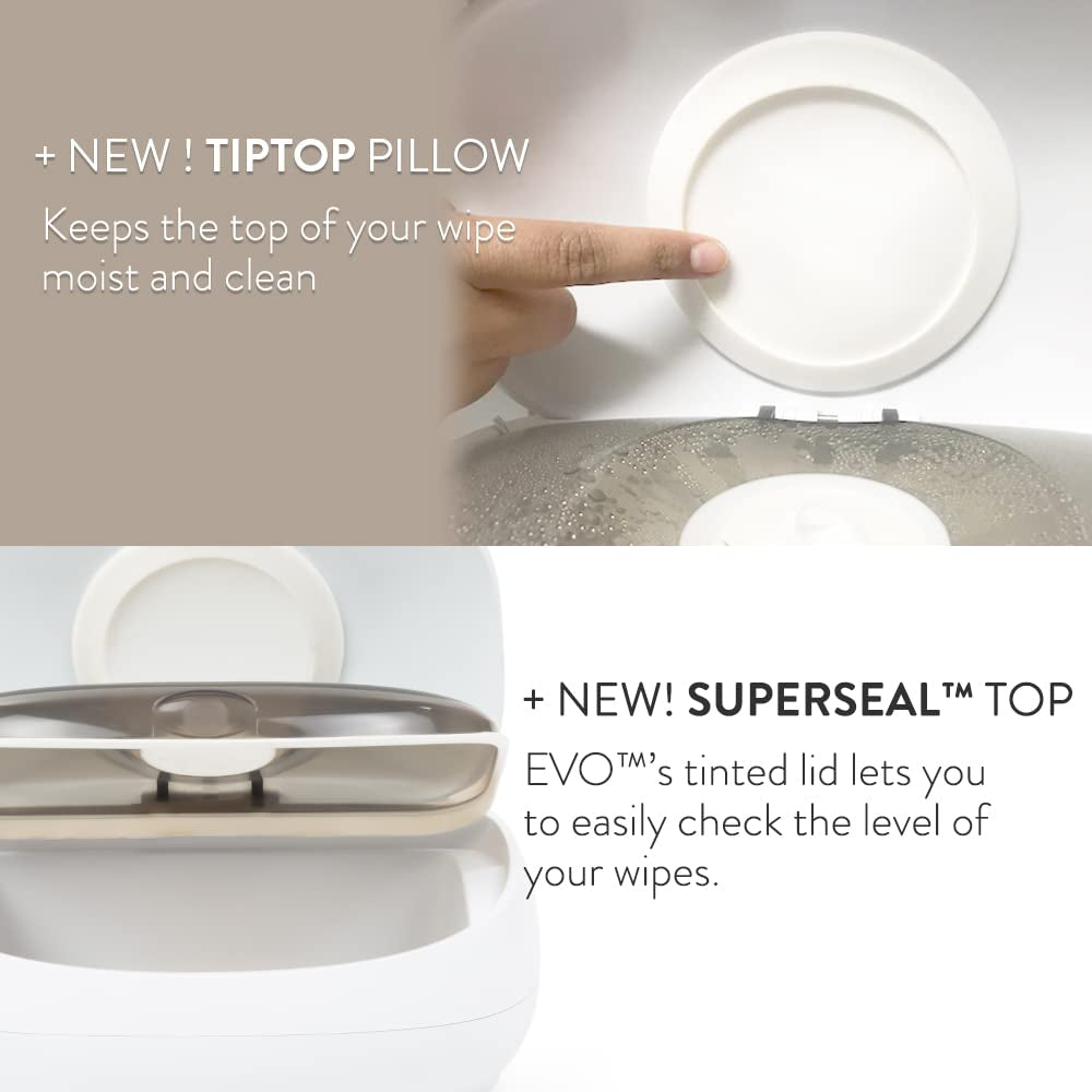 Scaldasalviette Prince Lionheart EVO per salviettine umidificate usa e getta per bambini con sistema Ever-Fresh con luce notturna riscaldante (adattatori UE) 1 pezzo (1 confezione)