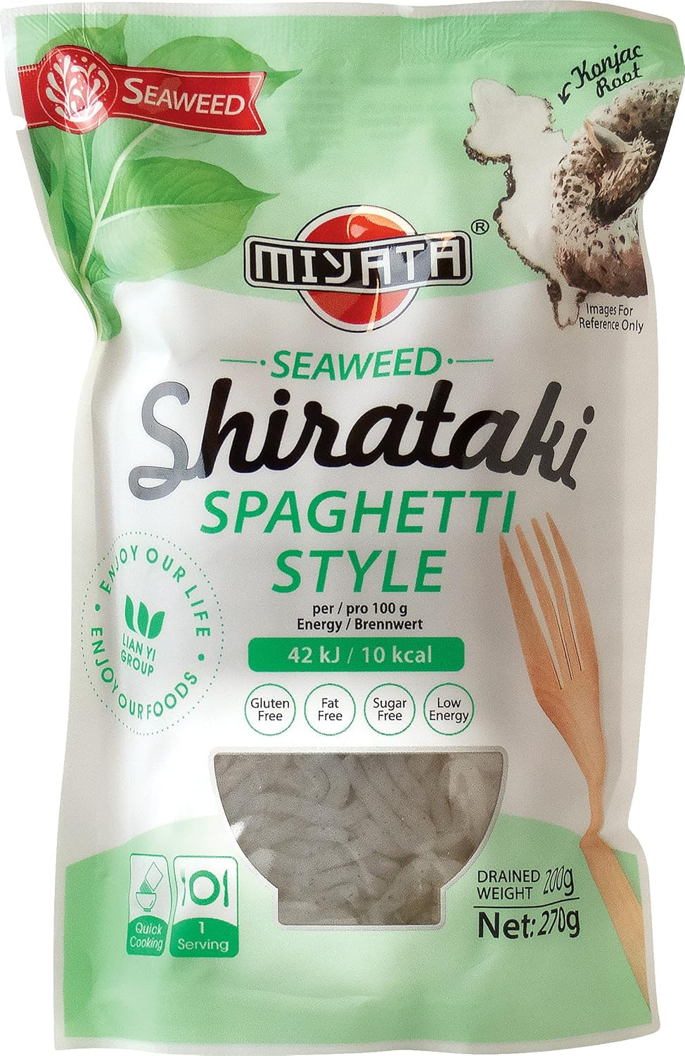 Miyata Shirataki Udon Noodles Konjac Farina Confezione da 6 (6 x 270g)