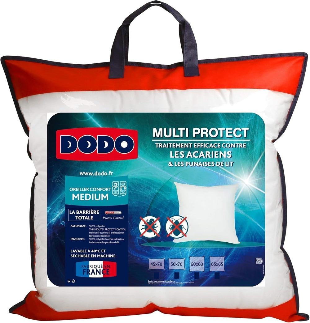 Pernă împotriva acarienilor și gândacilor de pat, 60 X 60 cm, confort mediu, pernă Multi Protect, moliciune și protecție, lavabilă la mașină la 40 °C Perne standard Naty Shop