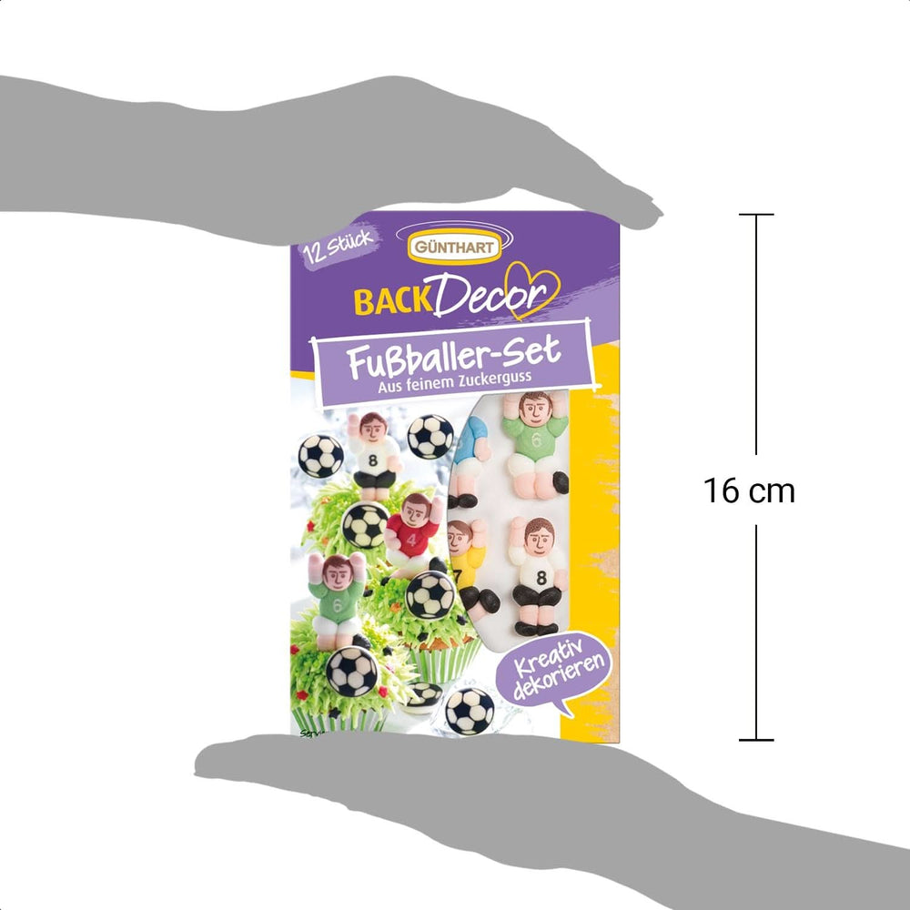 Günthart Backdecor 12 Fotbaliști de zahăr și mingi de fotbal, 21 grame Naty Shop