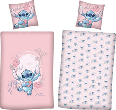 Set biancheria da letto reversibile Stitch Aloha Biancheria da letto per ragazze Biancheria da letto in cotone 100% - Kids Naty Shop