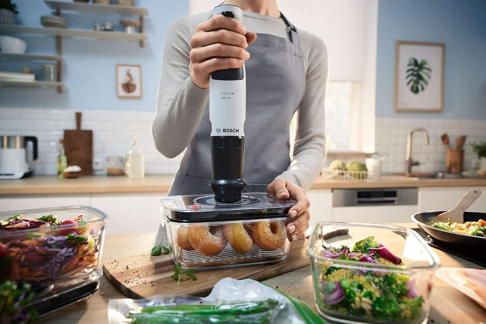 , Mixer Stab, Ergomaster Series 4, Motore da 800 Watt, Regolatore di velocità, Quattroblade Cucina Naty Shop