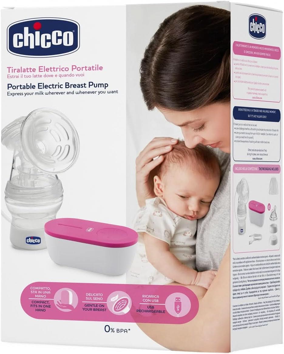 Chicco, tiralatte elettrico portatile, 5 livelli di intensità, 150 ml Accessori Alimentazione e Allattamento Bebe Naty Shop